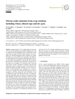 Nitrous oxide emissions from crop rotations