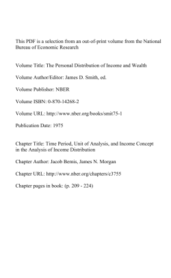 Time Period, Unit of Analysis, and Income Concept in the