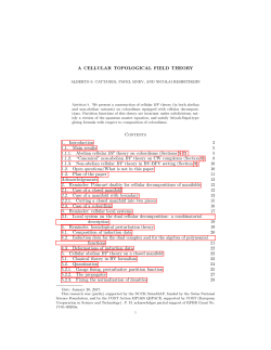 A CELLULAR TOPOLOGICAL FIELD THEORY Contents 1