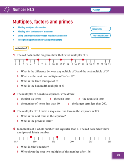 23 1 The red dots on the diagram show the first six multiples of 3. a
