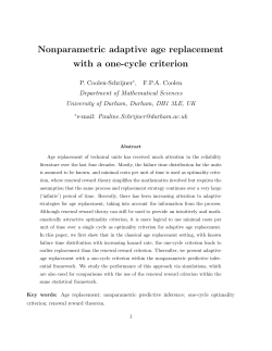Nonparametric adaptive age replacement with a one