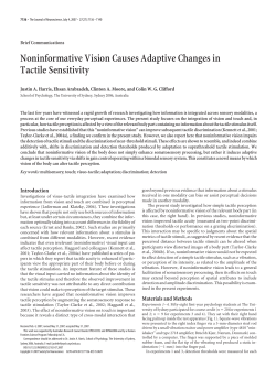 Noninformative Vision Causes Adaptive Changes in Tactile Sensitivity