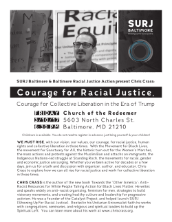 Courage for Racial Justice - The Church of the Redeemer