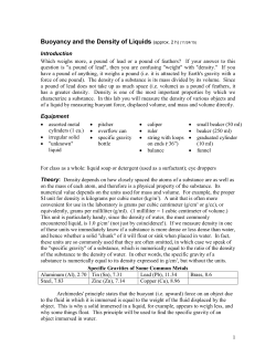 Buoyancy and the Density of Fluids