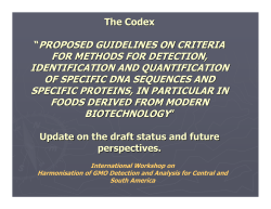 The Codex Guideline on methods of analysis for - EU