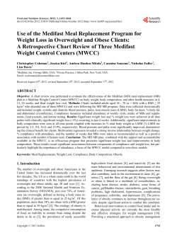 Use of the Medifast Meal Replacement Program for Weight Loss in