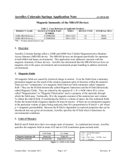 MRAM Magnetic Immunity - Aeroflex Microelectronic Solutions
