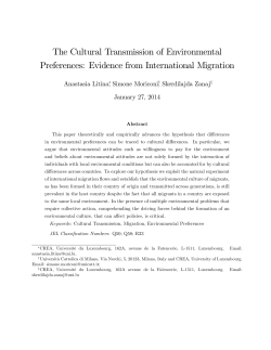 The Cultural Transmission of Environmental Preferences: Evidence