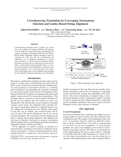 Crowdsourcing Translation by Leveraging Tournament Selection