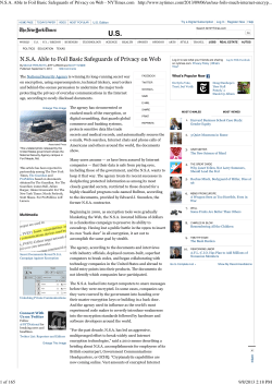 NSA Able to Foil Basic Safeguards of Privacy on