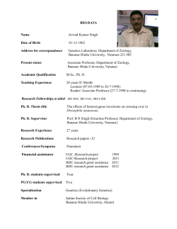 BIO-DATA Name Arvind Kumar Singh Date of Birth 01-11