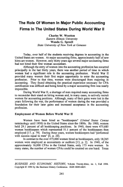 The Role Of Women In Major Public Accounting