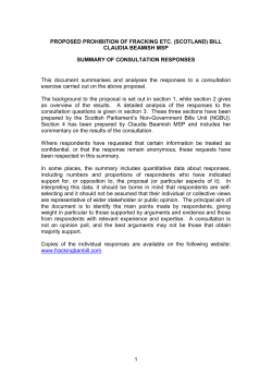 1 PROPOSED PROHIBITION OF FRACKING ETC. (SCOTLAND