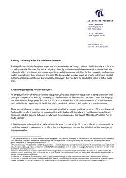 Aalborg University rules for sideline occupation