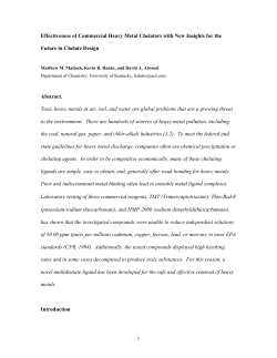 Effectiveness of Commercial Heavy Metal Chelators
