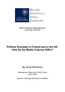 Political Scandals in Finland and in the UK: How Do the Media