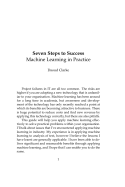Seven Steps to Success Machine Learning in Practice