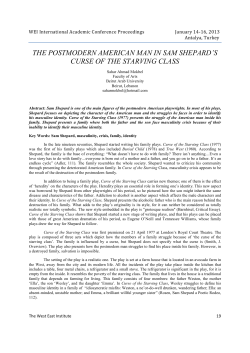 the postmodern american man in sam shepard`s