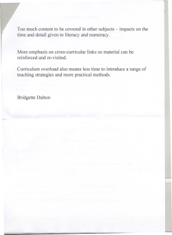 Curriculum overload also means less time to introduce a range of