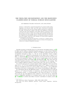THE THICK-THIN DECOMPOSITION AND THE