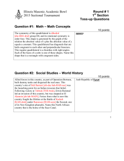 Round # 1 - Quizbowl Packet Archive