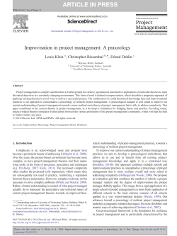 Improvisation in project management: A praxeology