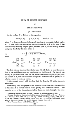 AREA OF CURVED SURFACES