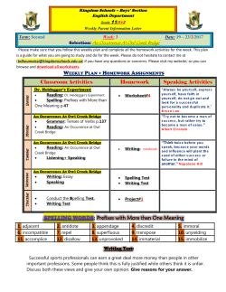 Classroom Activities Homework Speaking