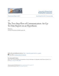 The Two-Step Flow of Communication: An Up-To