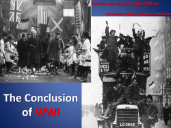 The Conclusion of WWI - Harrison High School