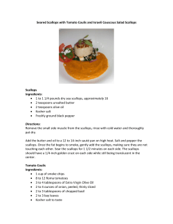 Seared Scallops with Tomato Coulis and Israeli Couscous Salad