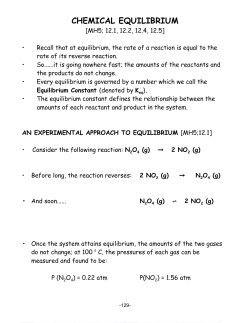 Lecture Notes for Gaseous Equilibrium