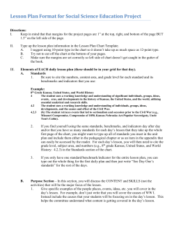 Lesson Plan Format - Emporia State University