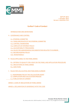 Euribor&reg; Code of Conduct