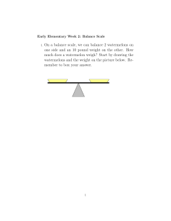 1. On a balance scale, we can balance 2 watermelons on one side