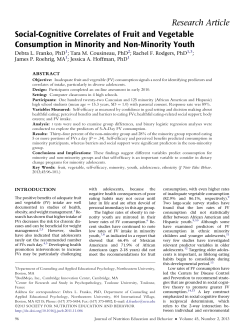 Social-Cognitive Correlates of Fruit and Vegetable Consumption in