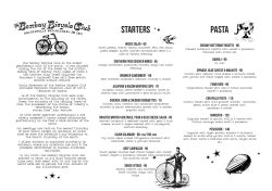 Food Menu - The Bombay Bicycle Club