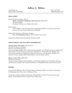Jeffrey L. Bilbro - Spring Arbor University