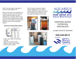 CERTIFIED WATER FILTRATION SPECIALISTS