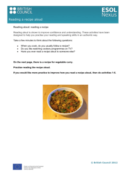 Reading a recipe aloud
