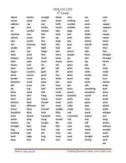 DOLCH LIST 4 Grade