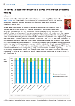 The road to academic success is paved with stylish academic writing