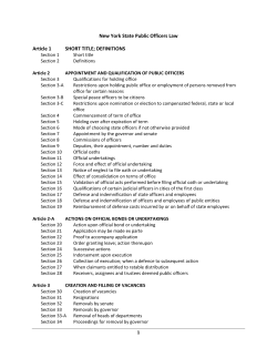 New York State Public Officers Law Article 1 SHORT TITLE
