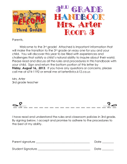 2013 3rd grade handbook - Sherman Thomas Charter School