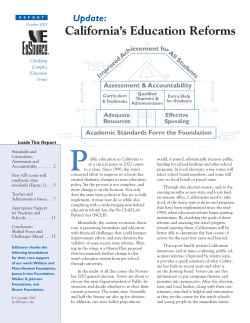 Update: California`s Education Reforms