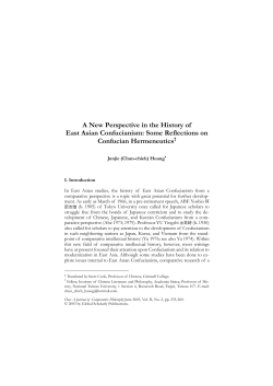 A New Perspective in the History of East Asian Confucianism: Some