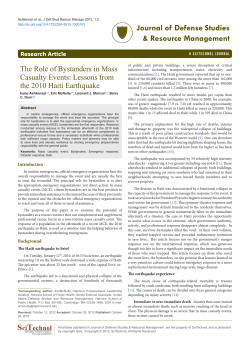 The Role of Bystanders in Mass Casualty Events: Lessons from the