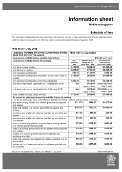 Schedule of fees - Department of Environment and Heritage Protection