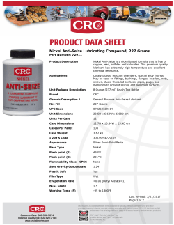 CRC Product Data Sheet for Nickel Anti