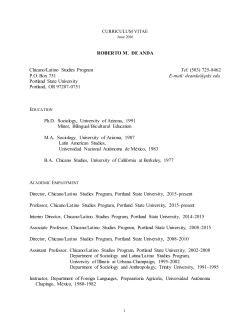 Curriculum Vitae - Portland State University